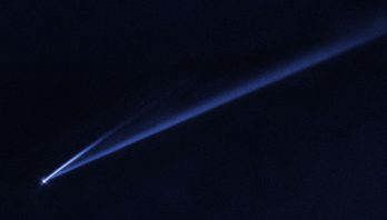 This Hubble Space Telescope image reveals the gradual self-destruction of an asteroid