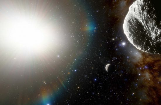 The fastest asteroid in the Solar System has been discovered at NOIRLab’s CTIO using the powerful 570-megapixel Dark Energy Camera (DECam) in Chile — the Sun’s new nearest neighbor. Astronomers just ten days ago discovered an asteroid with the fastest orbital period of any known asteroid in the Solar System. The orbit of the approximately 1-kilometer-diameter asteroid takes it as close as 20 million kilometers (12 million miles or 0.13 au), from the Sun every 113 days. This artist’s rendering shows the asteroid (above) and the planet Mercury (below).