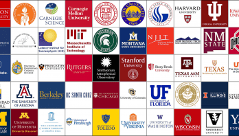 logos of the 50 institutions that are members of AURA