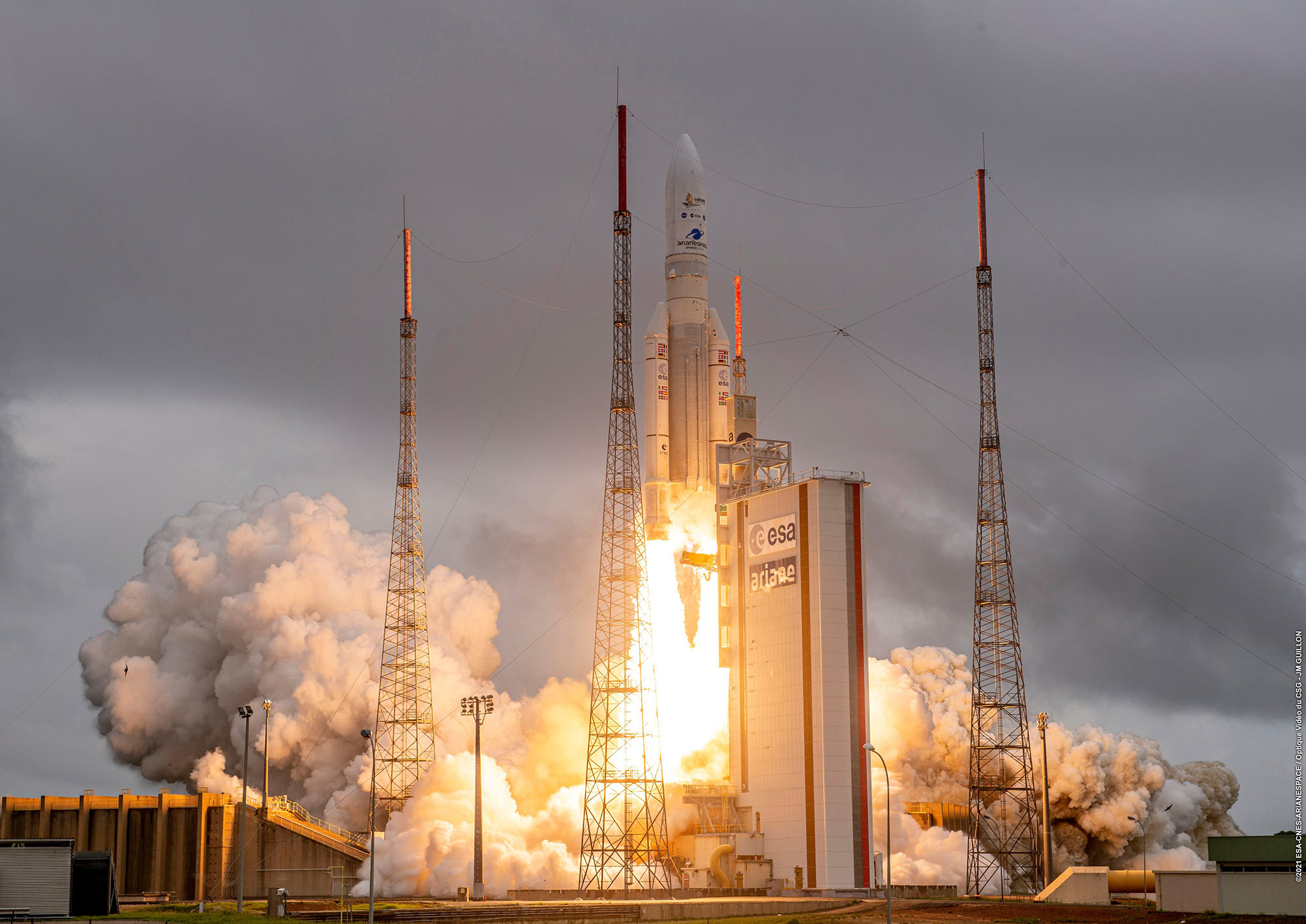 Webb launches from the ESA spaceport on The Ariane 5 Rocket 