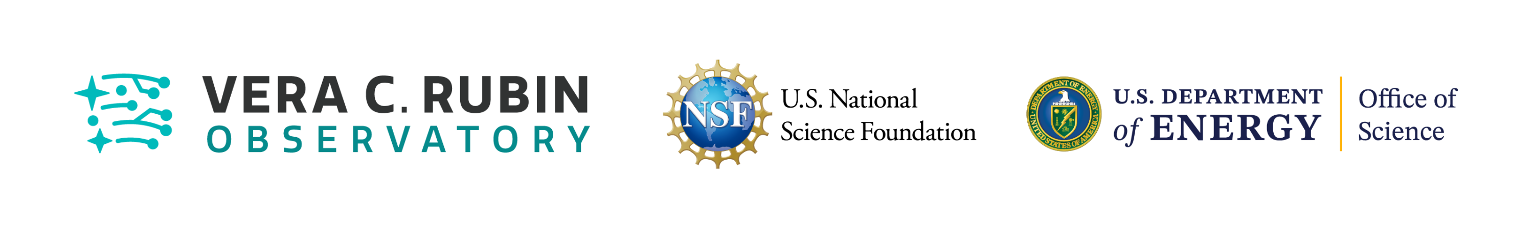 Logos of the NSF-DOE Rubin Observatory, U.S. National Science Foundation and the U.S. Department of Energy’s Office of Science